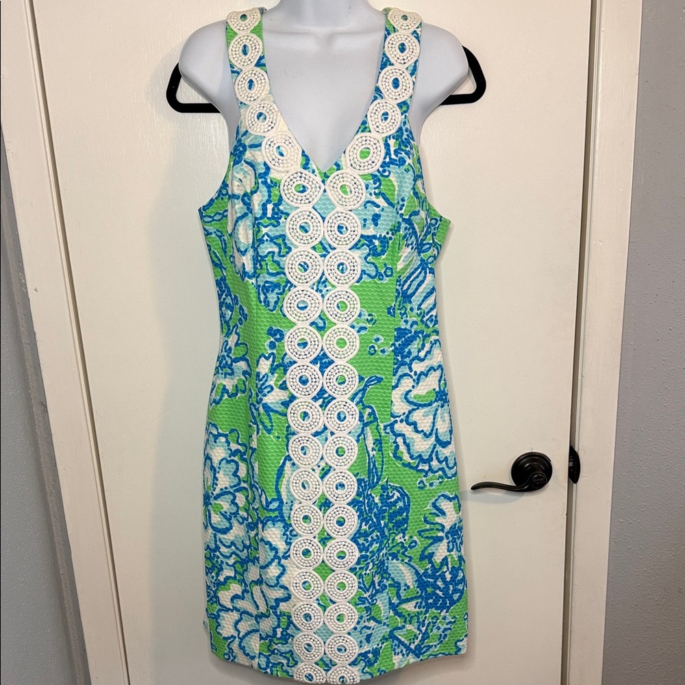 NWOT. Lilly Pulitzer Green Hahbah print shift dress